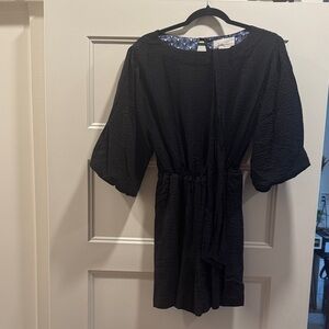 Anthropologie Black Textured Romper
